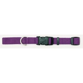 Coastal Adjustable Nylon Dog Collar with Plastic Buckle Purple 3/8 in x 8-12 in