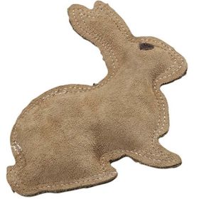 Dura-Fused Leather & Jute Dog Toy Rabbit Brown Small