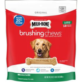 Milk-Bone Brushing Chews Dog Treat Large - Dogs 50+ Pounds, 18 Count