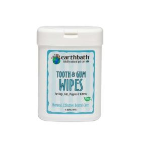 Earthbath Tooth & Gum Wipes for Dogs, Cats, Puppies, & Kittens 25ct