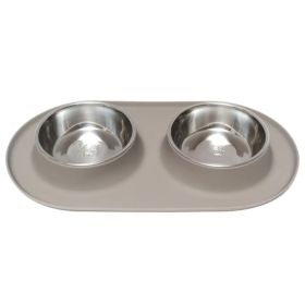 Messy Mutts Double Feeder Grey 1.5 Cup