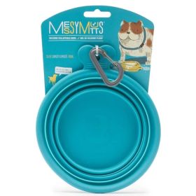 Messy Mutts Dog Collapsible Bowl Blue 1.5 Cup