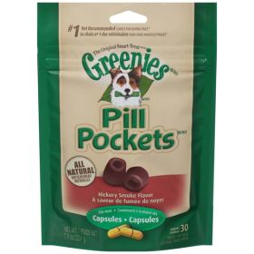 Greenies Pill Pockets Dog Treats Hickory Smoke Capsule 30 Count 7.9 oz