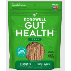 Dogswell Dog Gut Health Jerky Grain Free Lamb 10Oz