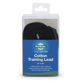 PetSafe Cotton Training Leash Black 5/8 in x 15 ft