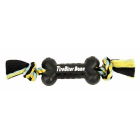 Mammoth Pet Products TireBiter Bone w/Rope Dog Toy Rope with Bone Multi-Color 16 in Large