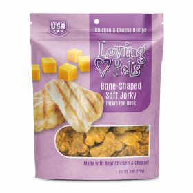 Loving Pets BoneShaped Soft Jerky Dog Treat Chicken  Cheese, 1ea/6 oz