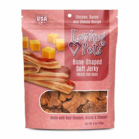 Loving Pets BoneShaped Soft Jerky Dog Treat Chicken, Bacon  Cheese, 1ea/6 oz