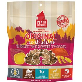 Plato Dog Strp Grain Free Turkey Sweet Potato 3 Oz.