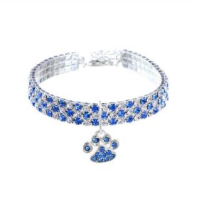 Diamond Pet Collars (Color: blue white)