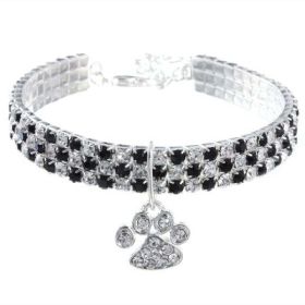 Diamond Pet Collars (Color: black white)