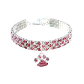 Diamond Pet Collars (Color: pink white)