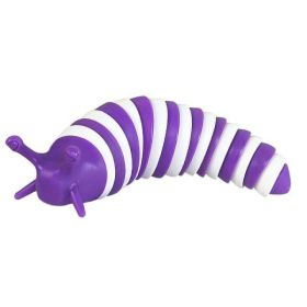 Rainbow Caterpillar Cat Toy Training (Color: purple and white)