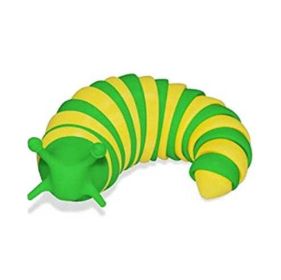 Rainbow Caterpillar Cat Toy Training (Color: green and yellow)