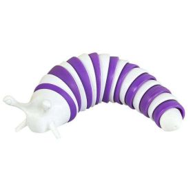 Rainbow Caterpillar Cat Toy Training (Color: white and purple 2)