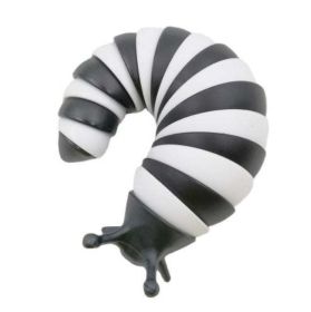 Rainbow Caterpillar Cat Toy Training (Color: Black and white)