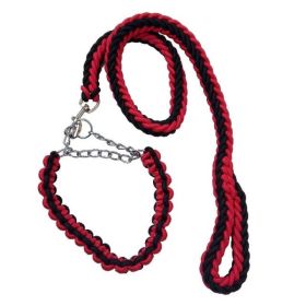 Collar Leash Small Large and Medium Dogs (Color: Black-Red)