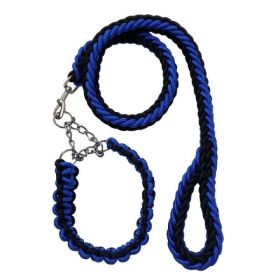 Collar Leash Small Large and Medium Dogs (Color: Black-Blue)