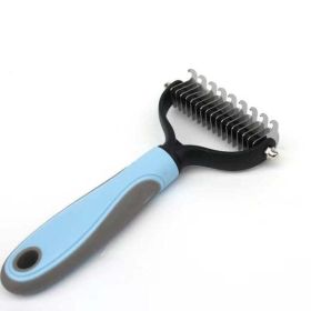 Double Sided Pet Hair Removal Brush (Color: Blue)