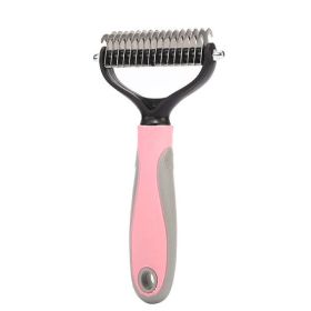 Double Sided Pet Hair Removal Brush (Color: Pink)